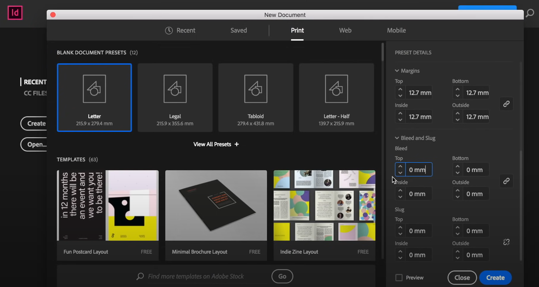 screenshot of Adobe InDesign
